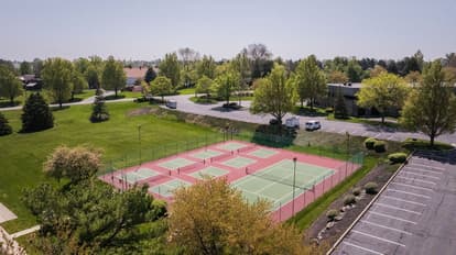 Aerial shot of pickleball courts at Greenfield