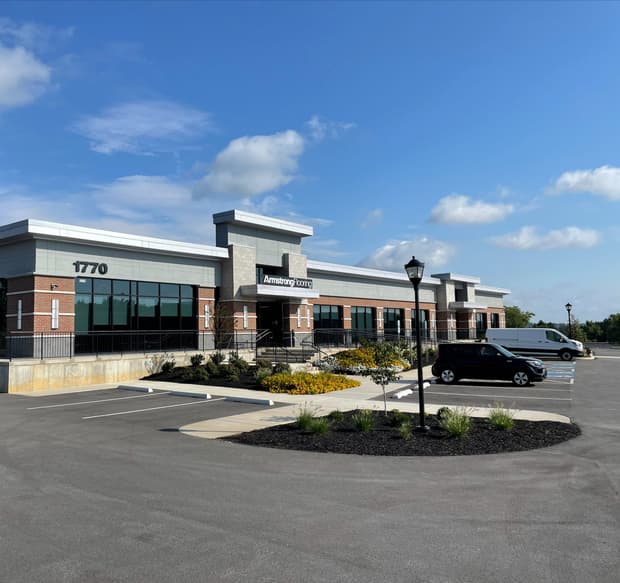 Exterior photos of 1740-1770 Hempstead Rd. former AFI Buildings in Greenfield 